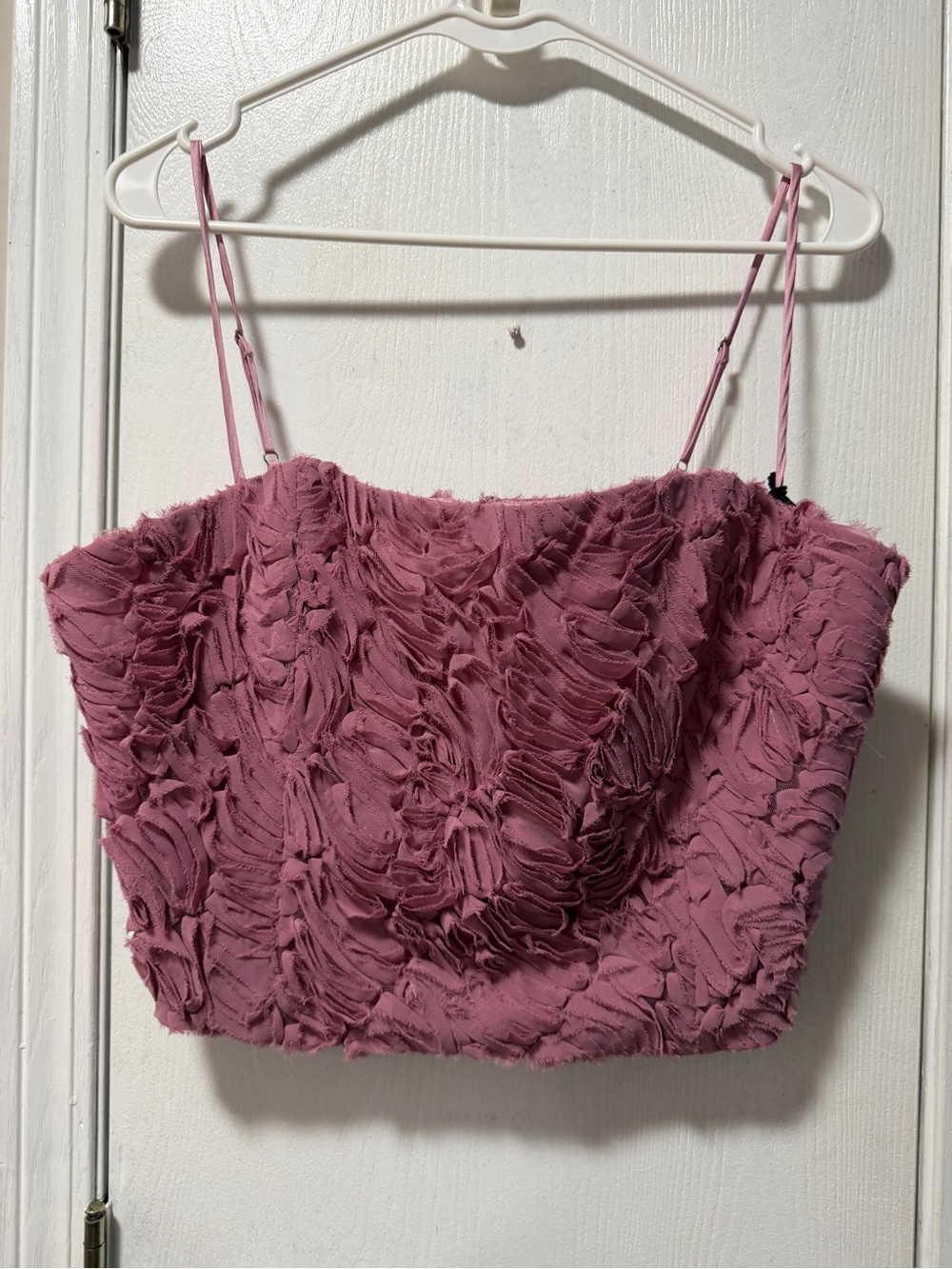 Astr Rosette Spaghetti Strap Crop Top - Mauve